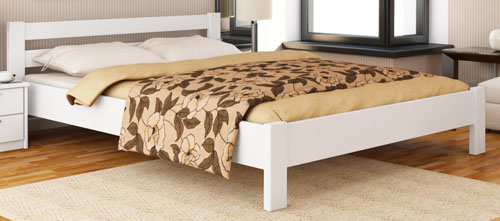 Заказать кровати деревянные двуспальные и полуторные, как модель Рената Эстелла белая